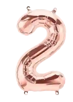 Numero 2 Metalizado 16" Oro Rosa