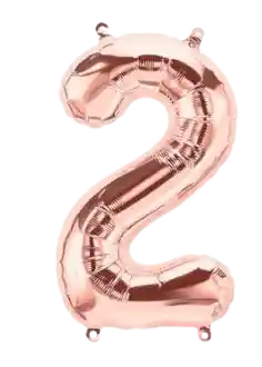Numero 2 Metalizado 16" Oro Rosa