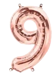 Numero 9 Metalizado 16" Oro Rosa