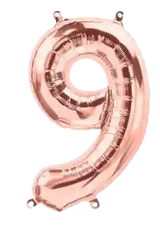 Numero 9 Metalizado 16" Oro Rosa