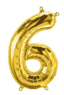 Numero 6 Metalizado 16" Dorado