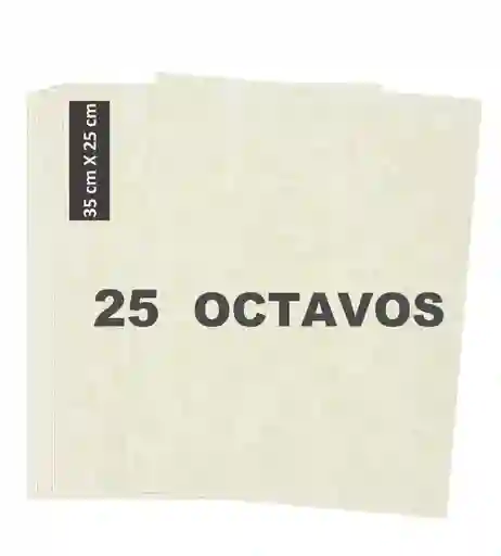 Carton Paja 1/8 Octavos X 25 Beige Unidades
