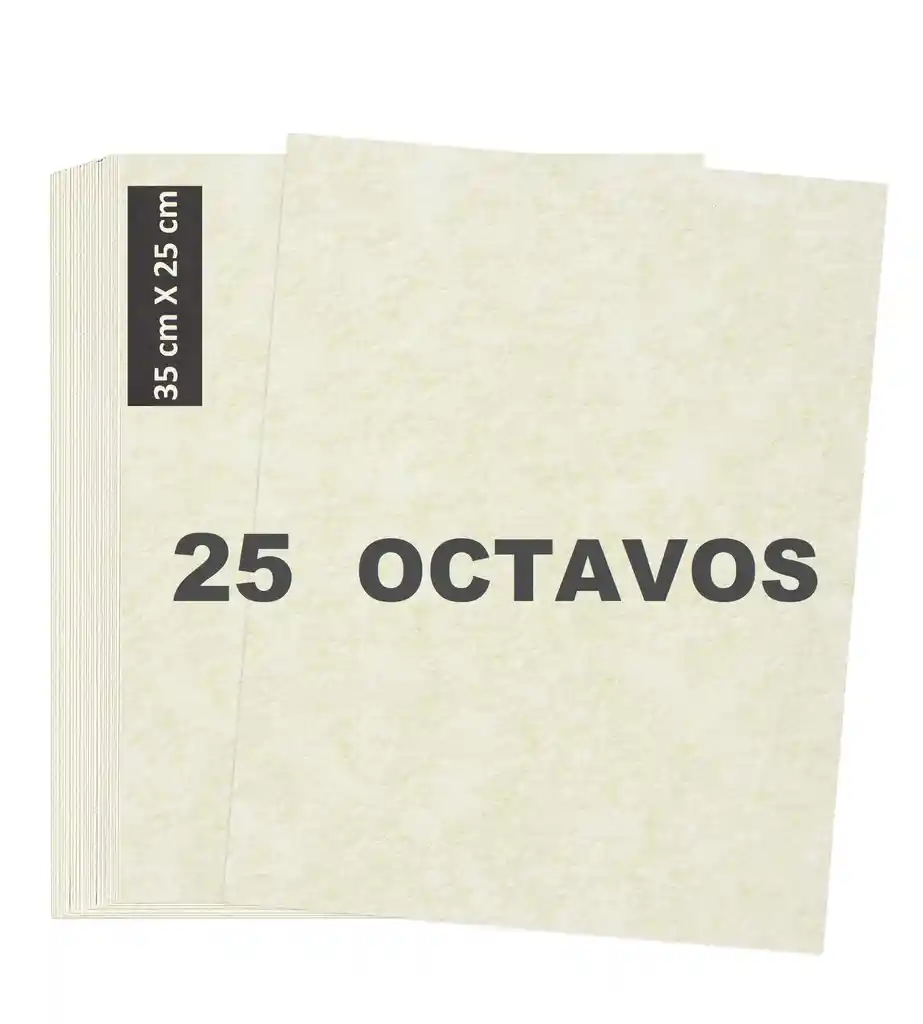 Carton Paja 1/8 Octavos X 25 Beige Unidades