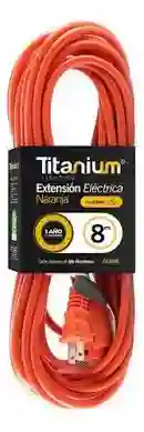 Extension Electrica Encauchetada Naranja De 8 Metros