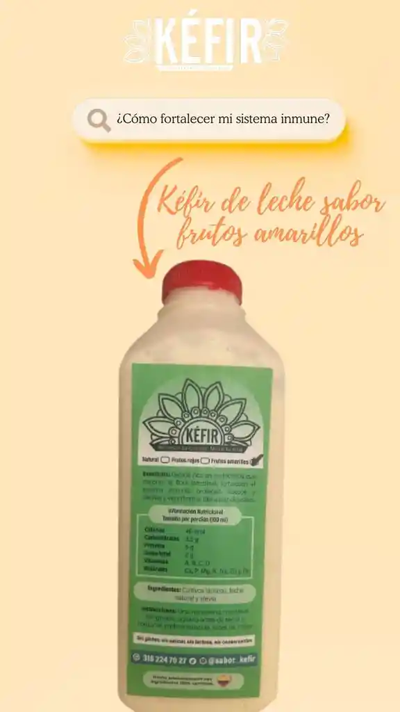 Kéfir De Leche Y Frutos Amarillos