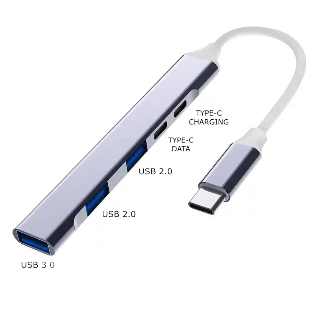 Hub Usb Tipo C | 5 En 1 | Multipuerto De Tipo C A Usb Y Tipo C