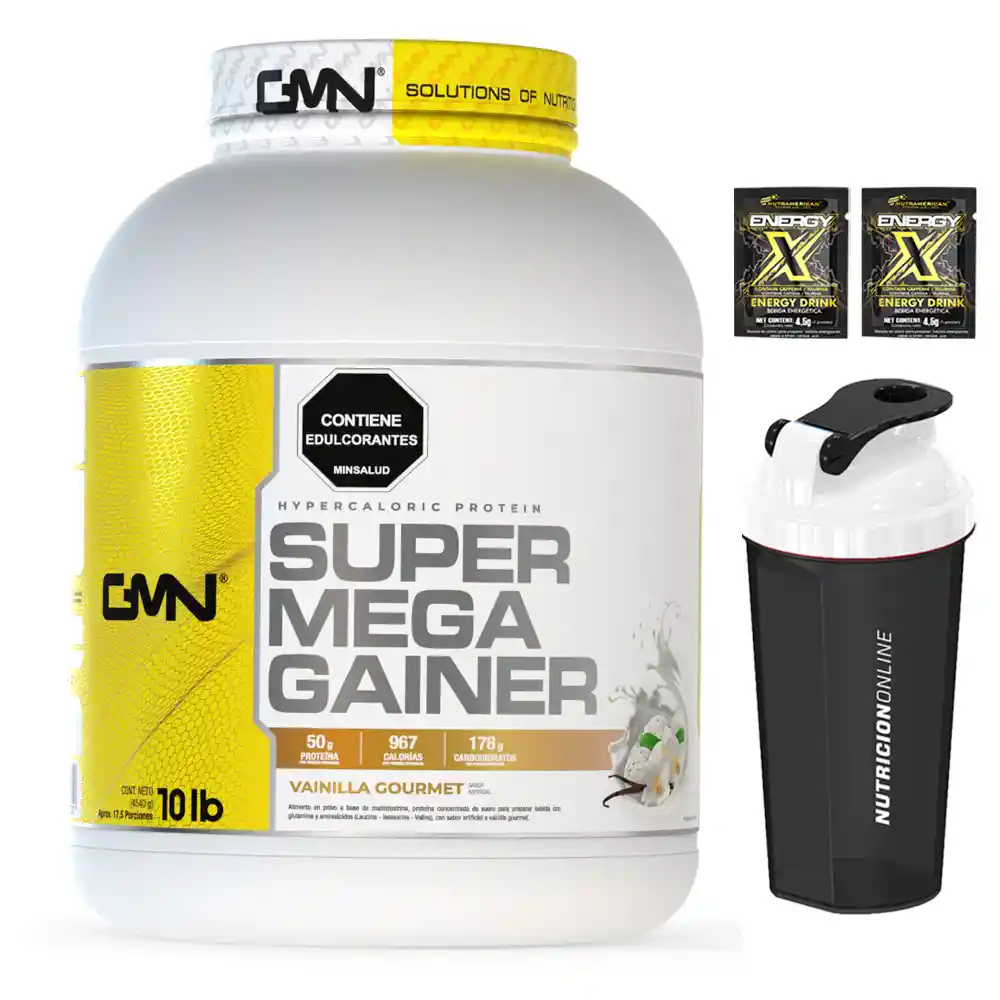Proteina Super Mega Gainer 10lbs + Termo + Energy X