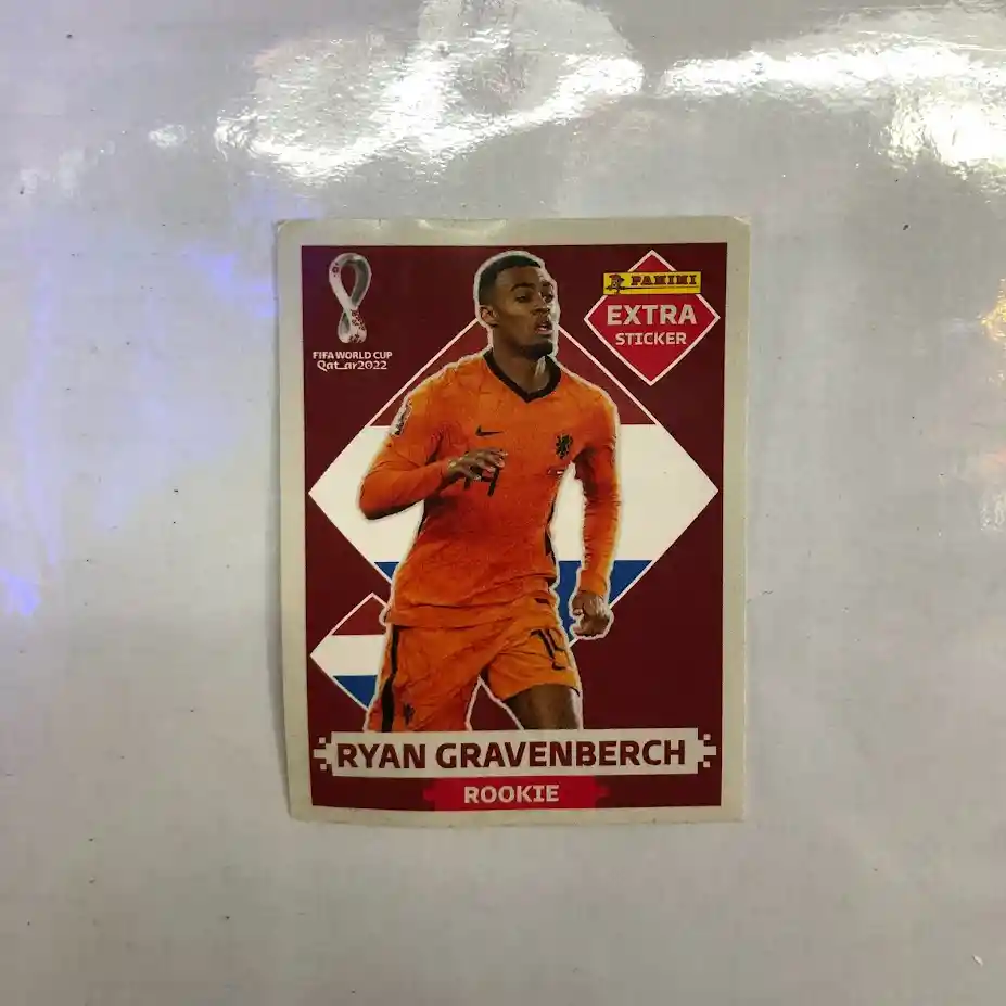 Lamina Extra Sticker Base Ryan Gravenberch Para Album Panini Copa Mundial Qatar 2022