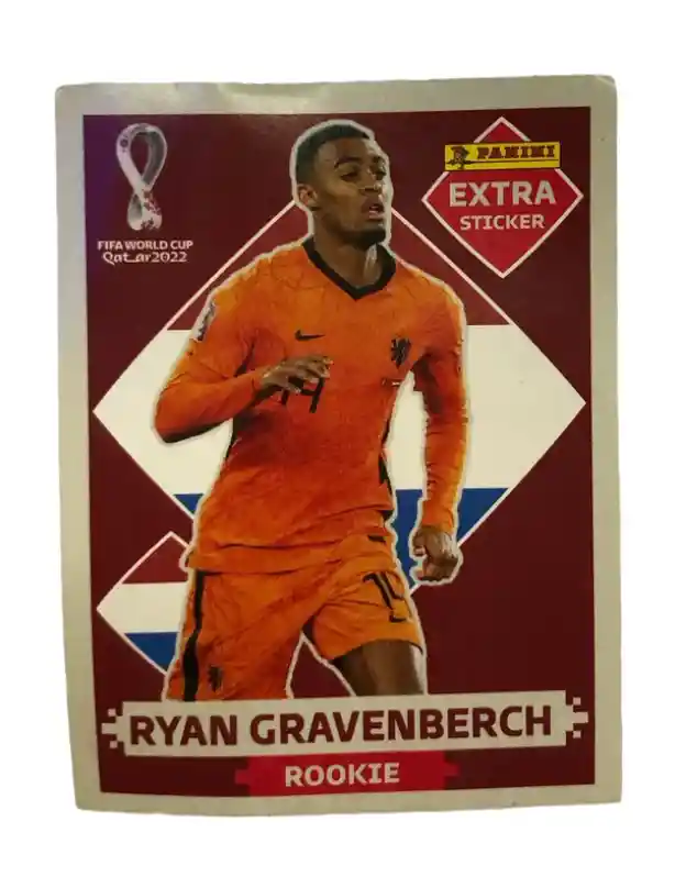Lamina Extra Sticker Base Ryan Gravenberch Para Album Panini Copa Mundial Qatar 2022