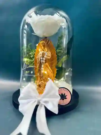 Rosa Preservada Con Virgen