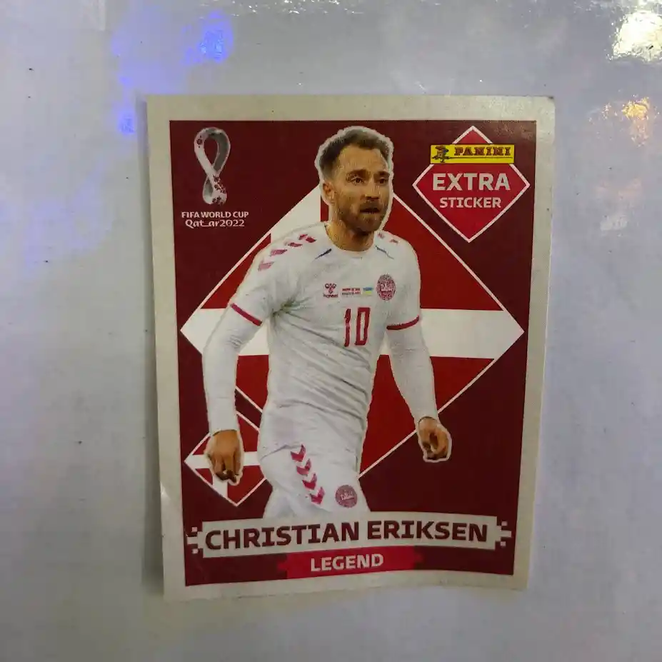 Lamina Extra Sticker Base Christian Eriksen Para Album Panini Copa Mundial Qatar 2022