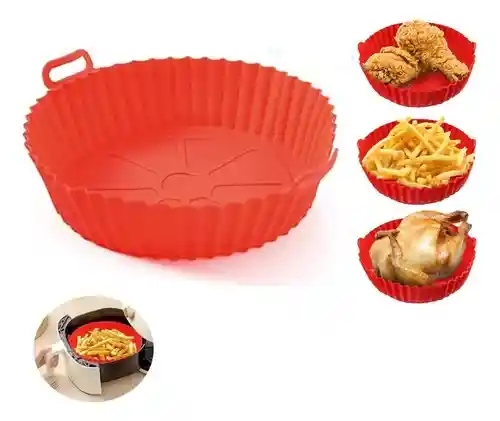 Molde De Silicona Redondo 21cm Para Air Fryer | Olla Freidora X1und