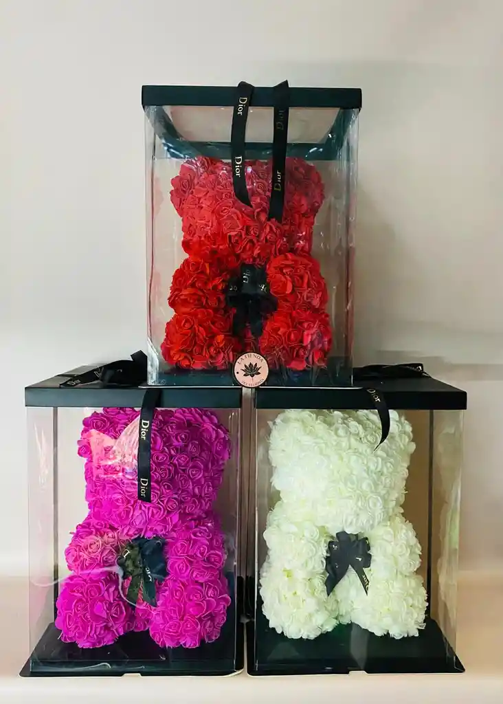 Oso En Rosas Eternas 30 Cm