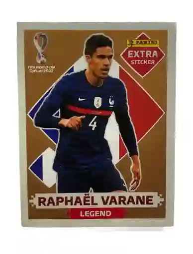 Lamina Extra Sticker Bronce Raphael Varane Para Album Panini Copa Mundial Qatar 2022