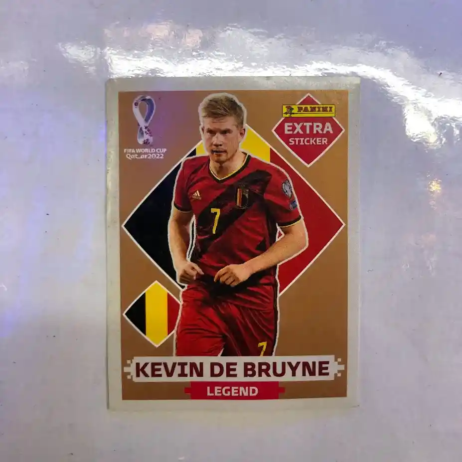 Lamina Extra Sticker Bronce Kevin De Bruyne Para Album Panini Copa Mundial Qatar 2022