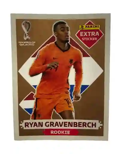 Lamina Extra Sticker Bronce Ryan Gravenberch Para Album Panini Copa Mundial Qatar 2022