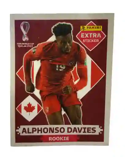 Lamina Extra Sticker Base Alphonso Davies Para Album Panini Copa Mundial Qatar 2022