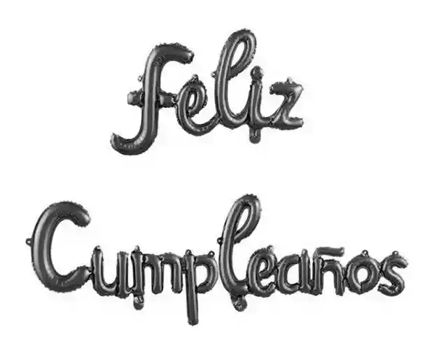 Globo Feliz Cumpleaños Negro