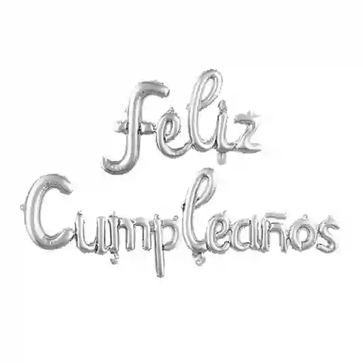 Globo Feliz Cumpleaños Plateada