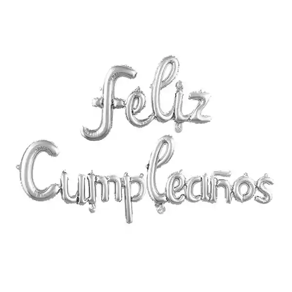 Globo Feliz Cumpleaños Plateada