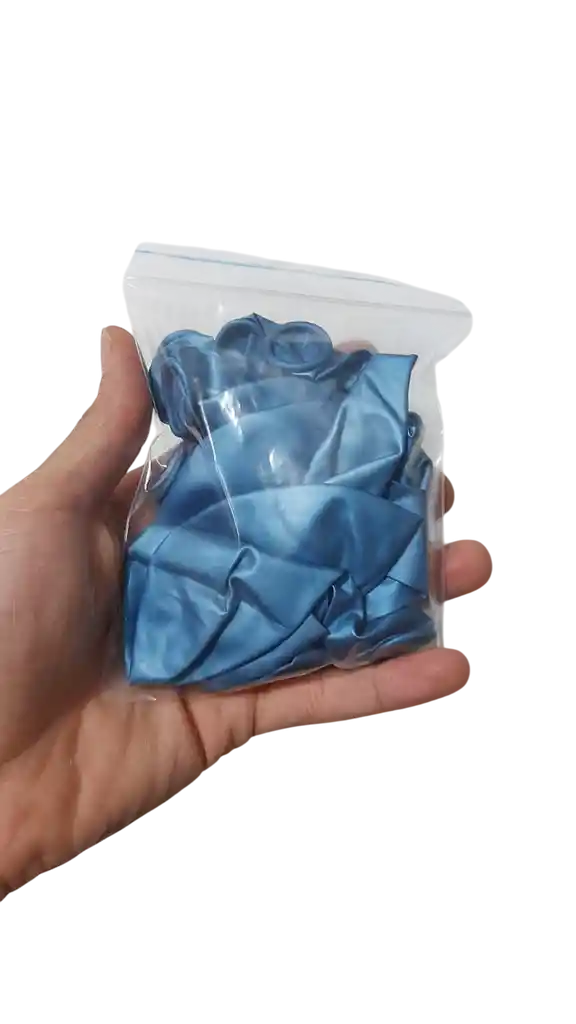 Paquete De Bombas Azul Metalizado X 10 Unidades