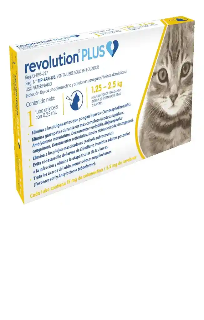 Revolution Plus Gatos 1 Kg A 2.5 Kg Revolution Para Gatos Desparasitante Interno Y Externo Gato Revolution 1 A 2.5 Kg