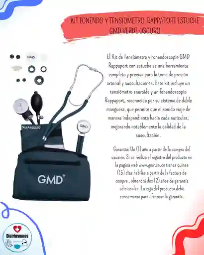 Kit Fonendo+tensiometro Rappaport Gmd Verde Oscuro