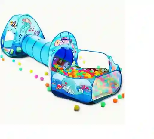 Juego De 3 Piezas Para Niños Piscina De Pelotas Y Túnel 535