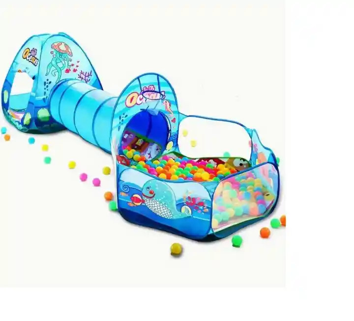 Juego De 3 Piezas Para Niños Piscina De Pelotas Y Túnel 535
