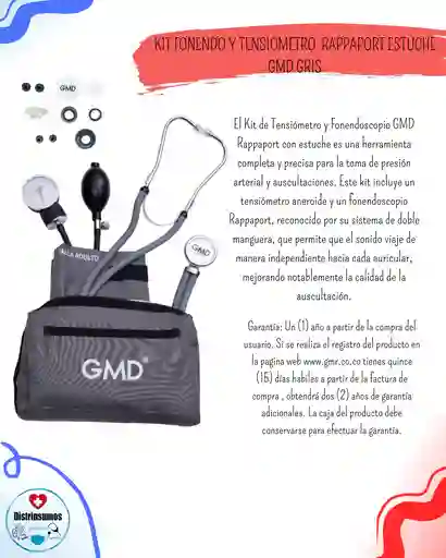 Kit Fonendo+tensiometro Rappaport Gmd Gris