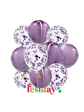 Globo De 9 Pieza Morado