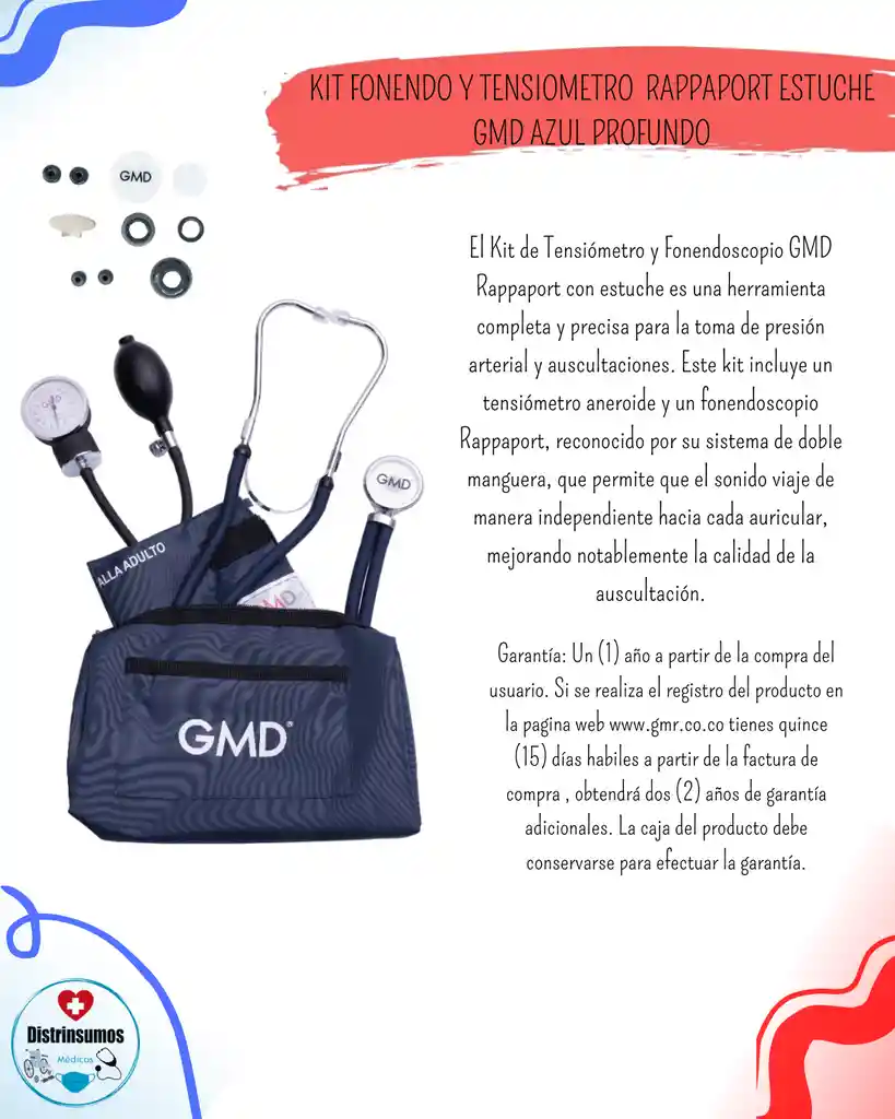 Kit Fonendo+tensiometro Rappaport Gmd Azul Profundo