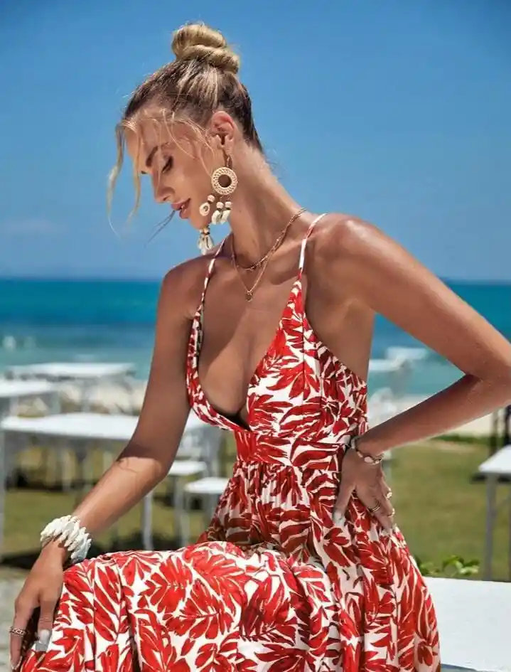 Vestido Largo De Verano Casual Talla L / Xl