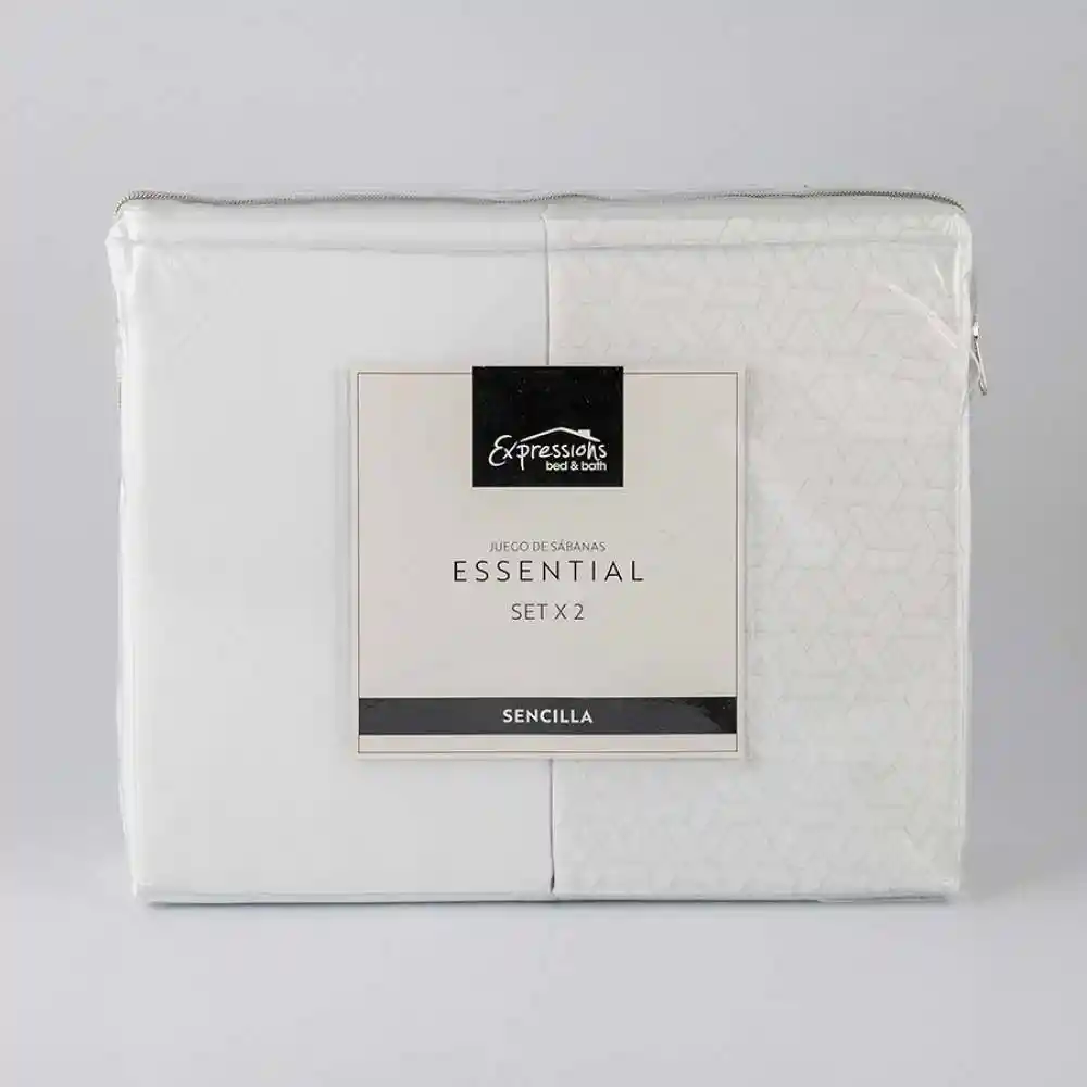 Juego Sabanas Expressions Set Basic Sencillo Blanco 2 Ud 100% Poliester