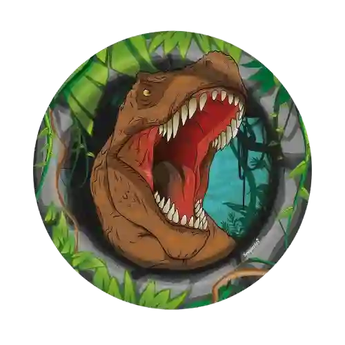 Platos En Carton De Dinosaurio X 8und