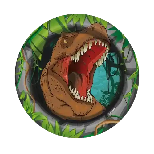 Platos En Carton De Dinosaurio X 8und