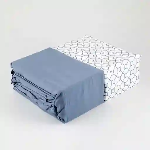 Juego Sabanas Expressions Set Basic Sencillo Azul 2 Ud 100% Poliester