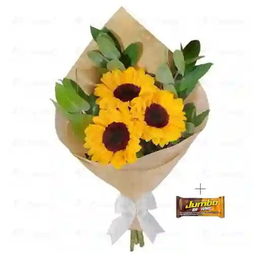 Bouquet De 3 Girasoles