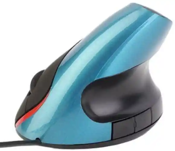 Mouse 5d Vertical Ergonómico Cable Túnel Carpiano Óptico Azul