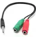 Cable Divisor De Audio Y Micrófono 1 Macho A 2 Hembra 3.5mm