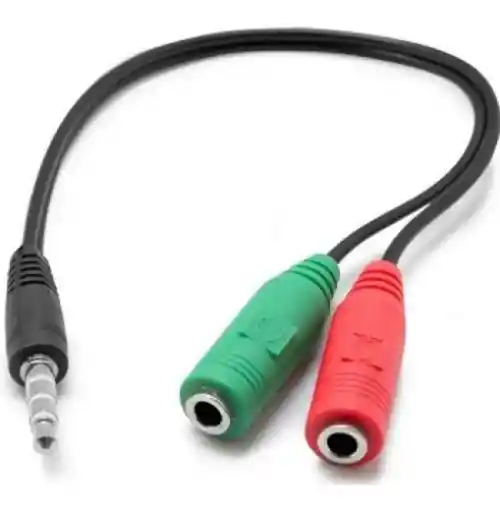 Cable Divisor De Audio Y Micrófono 1 Macho A 2 Hembra 3.5mm