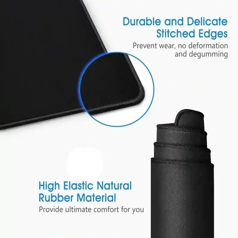 Pad Mouse Extra Largo 80x30 Cm Antideslizante Negro