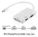 Adaptador 3 En 1 Mini Displayport A Hdmi, Vga, Dvi