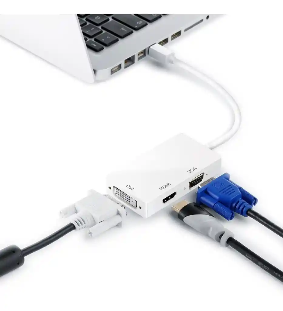 Adaptador 3 En 1 Mini Displayport A Hdmi, Vga, Dvi