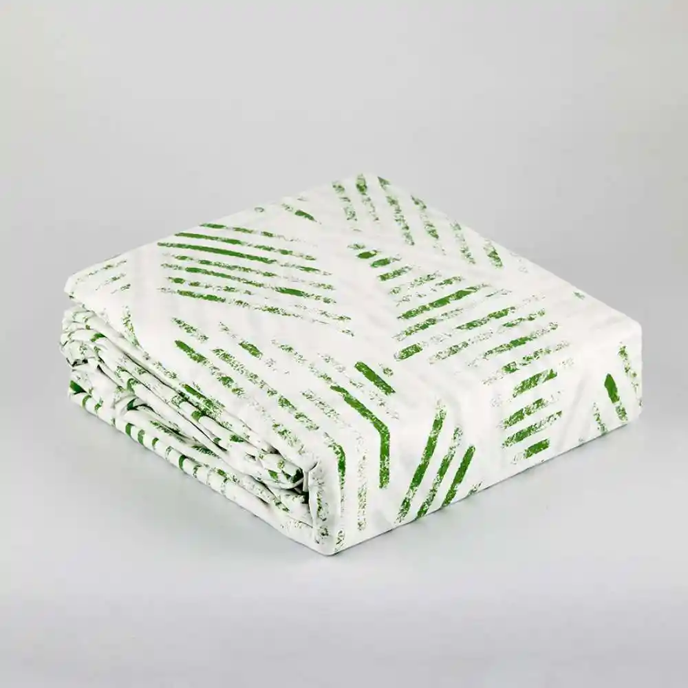 Juego Sabanas Expressions Geometric 150h Sencillo Verde 100% Algodon