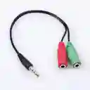 Cable Divisor De Audio Y Micrófono 1 Macho A 2 Hembra 3.5mm