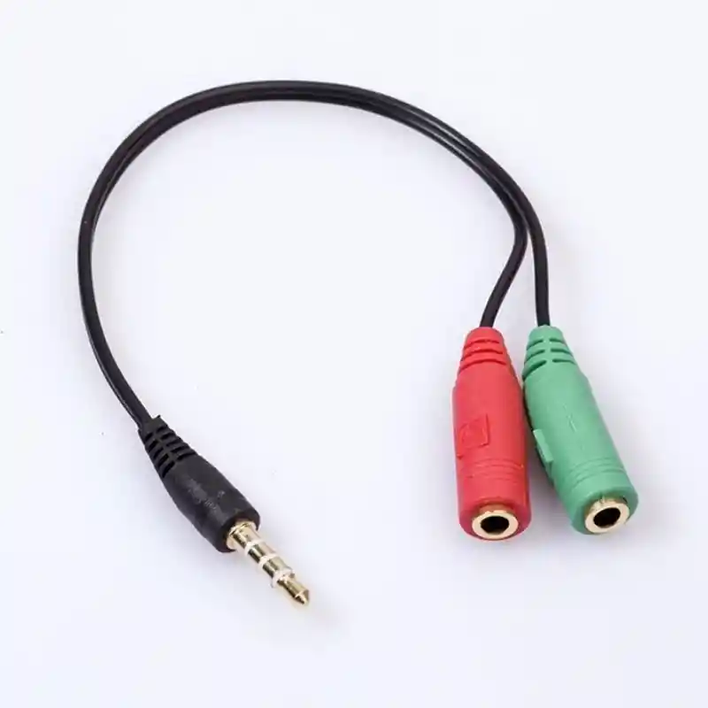 Cable Divisor De Audio Y Micrófono 1 Macho A 2 Hembra 3.5mm