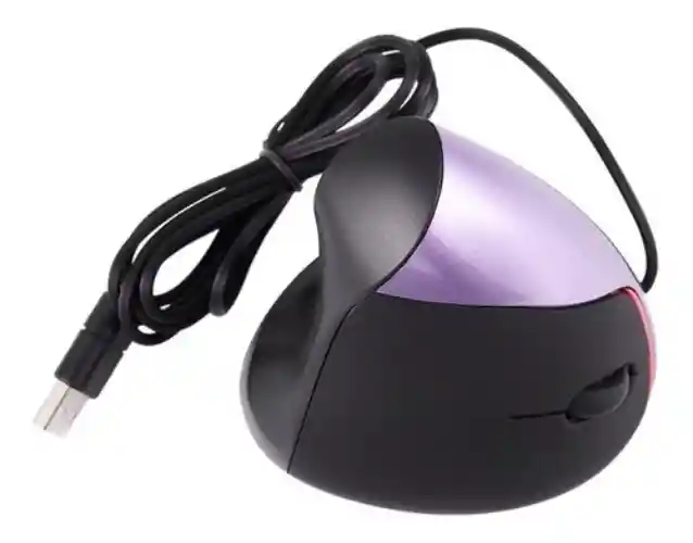 Mouse 5d Vertical Ergonómico Cable Túnel Carpiano Óptico Rosado