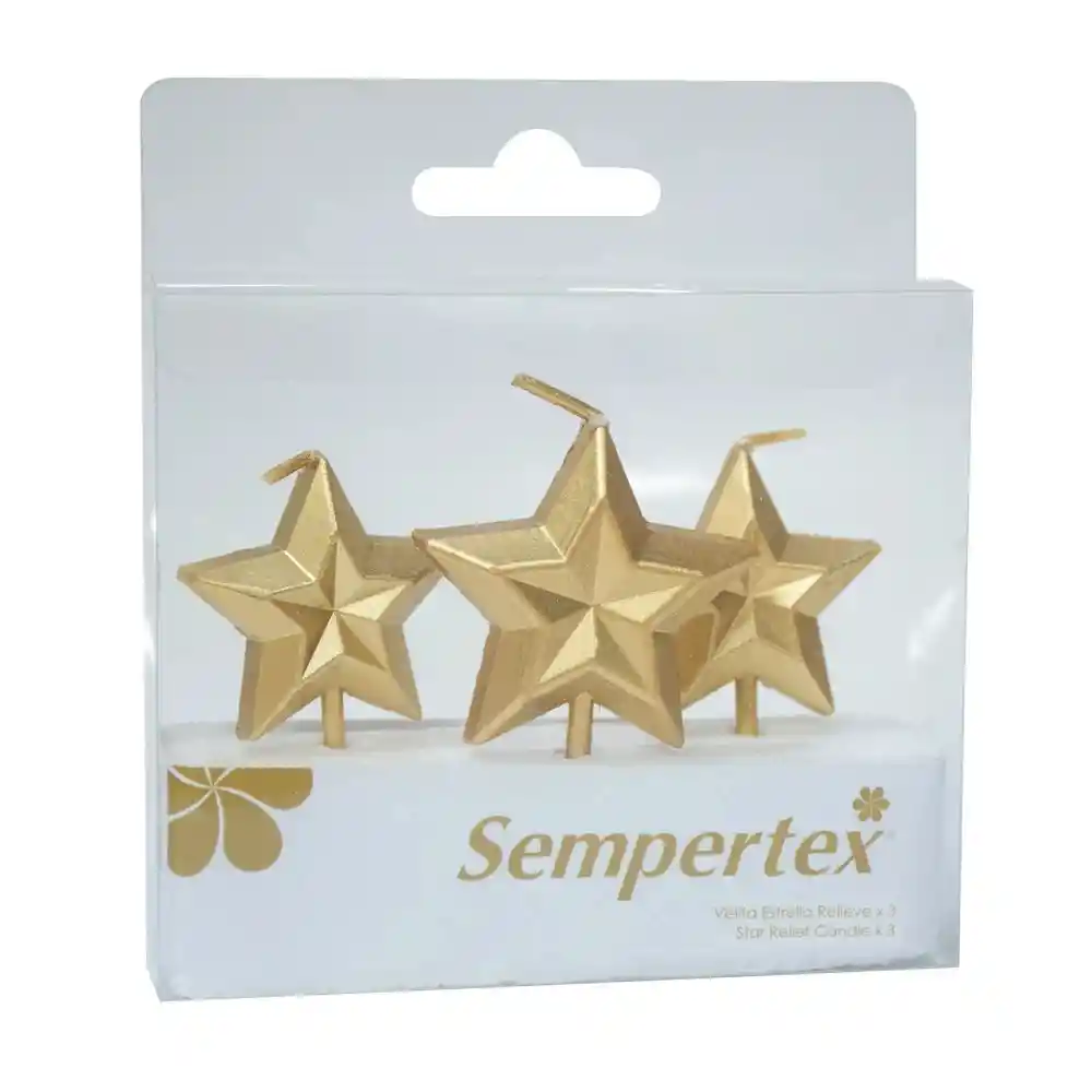 Velas Estrella Relieve X 3 Unid