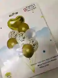 Globo De 9 Pieza Dorado